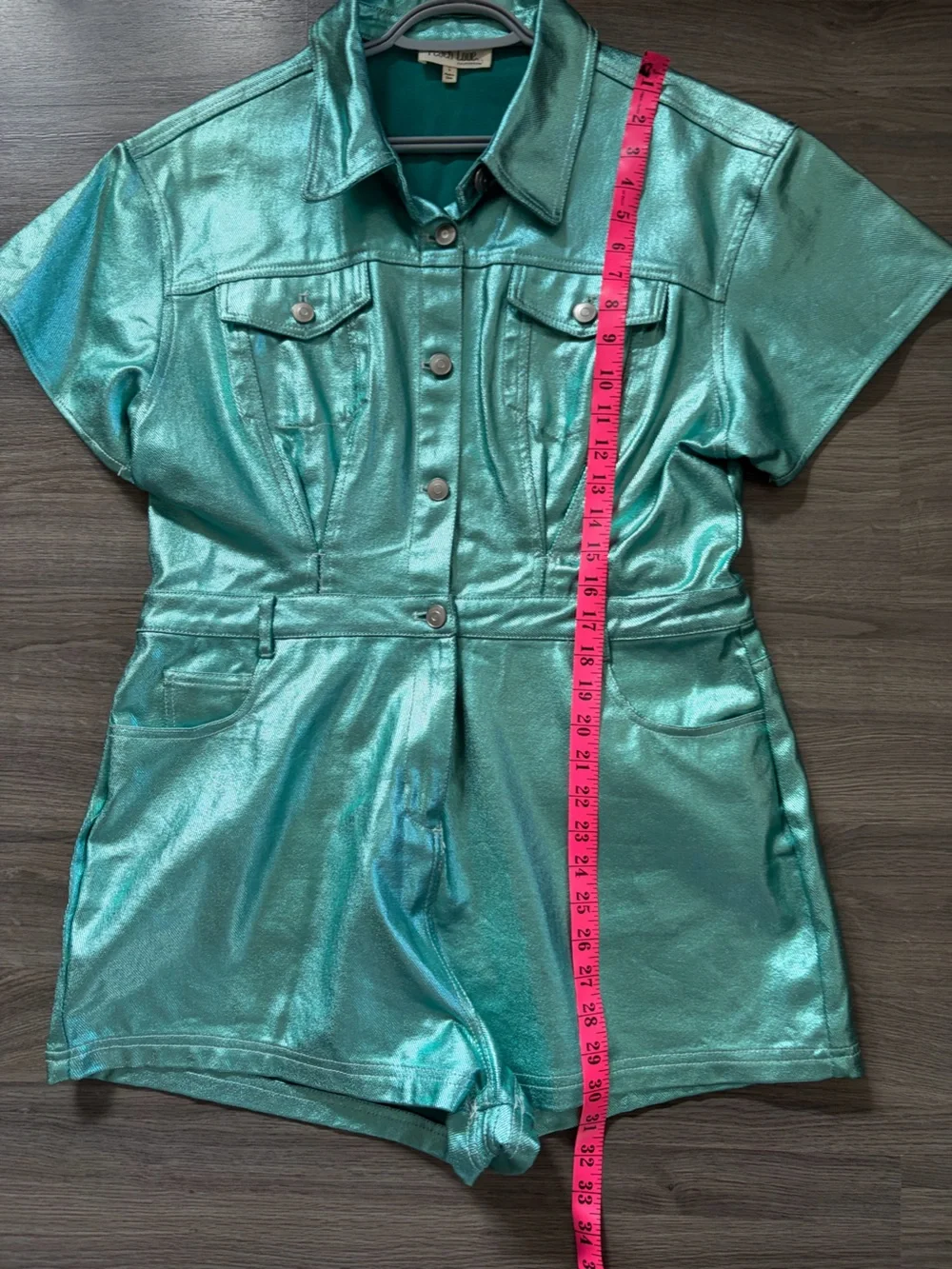Metallic Teal Western Romper 🛸🤠 - Picture 8 of 9